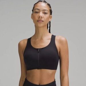 NWT Lululemon Enlite *Zip Front Sport Bra High Support (Size 34DD) in Black